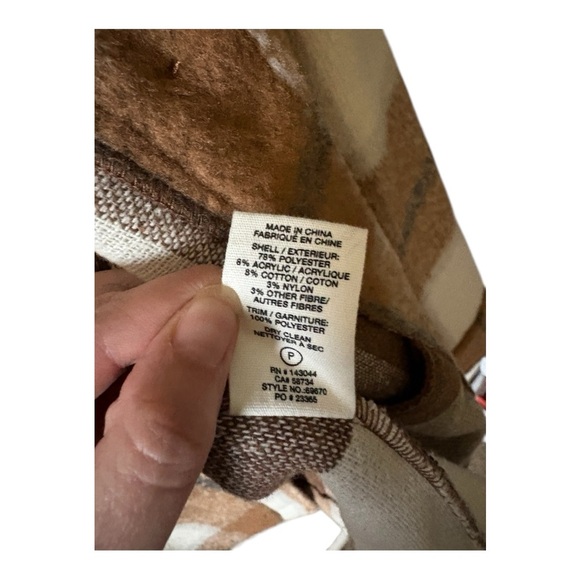 Avec Les Filles Plaid Shacket Jacket Coat Women’s Large Brown Neutral - Picture 7 of 9